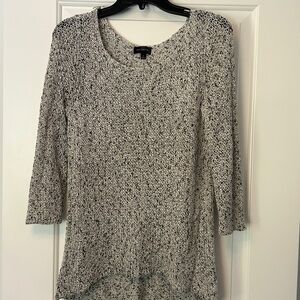 Black and white lightweight loose knit sweater